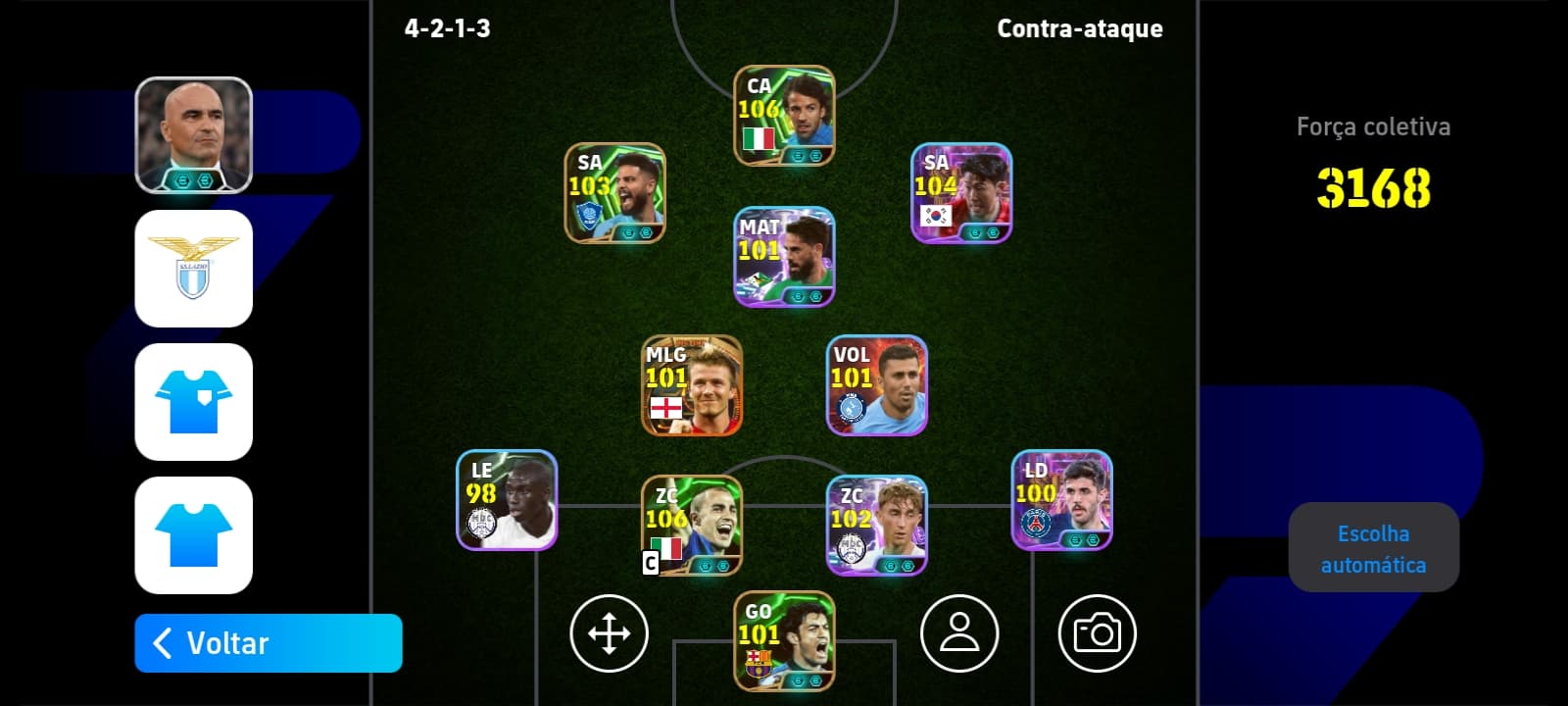 Conta de efootball com 5 blitz curler, conta completa e ja pegou primeira divisão