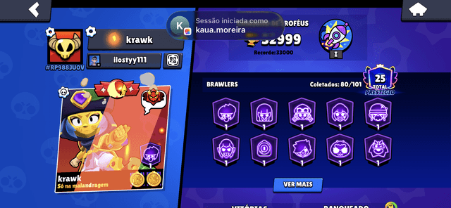 Conta de brawl stars