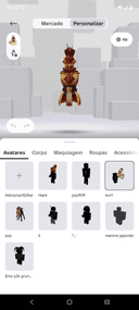 A conta tem martelo tapete muitas skins já foi gasto 4500 robux nela - imagem 1