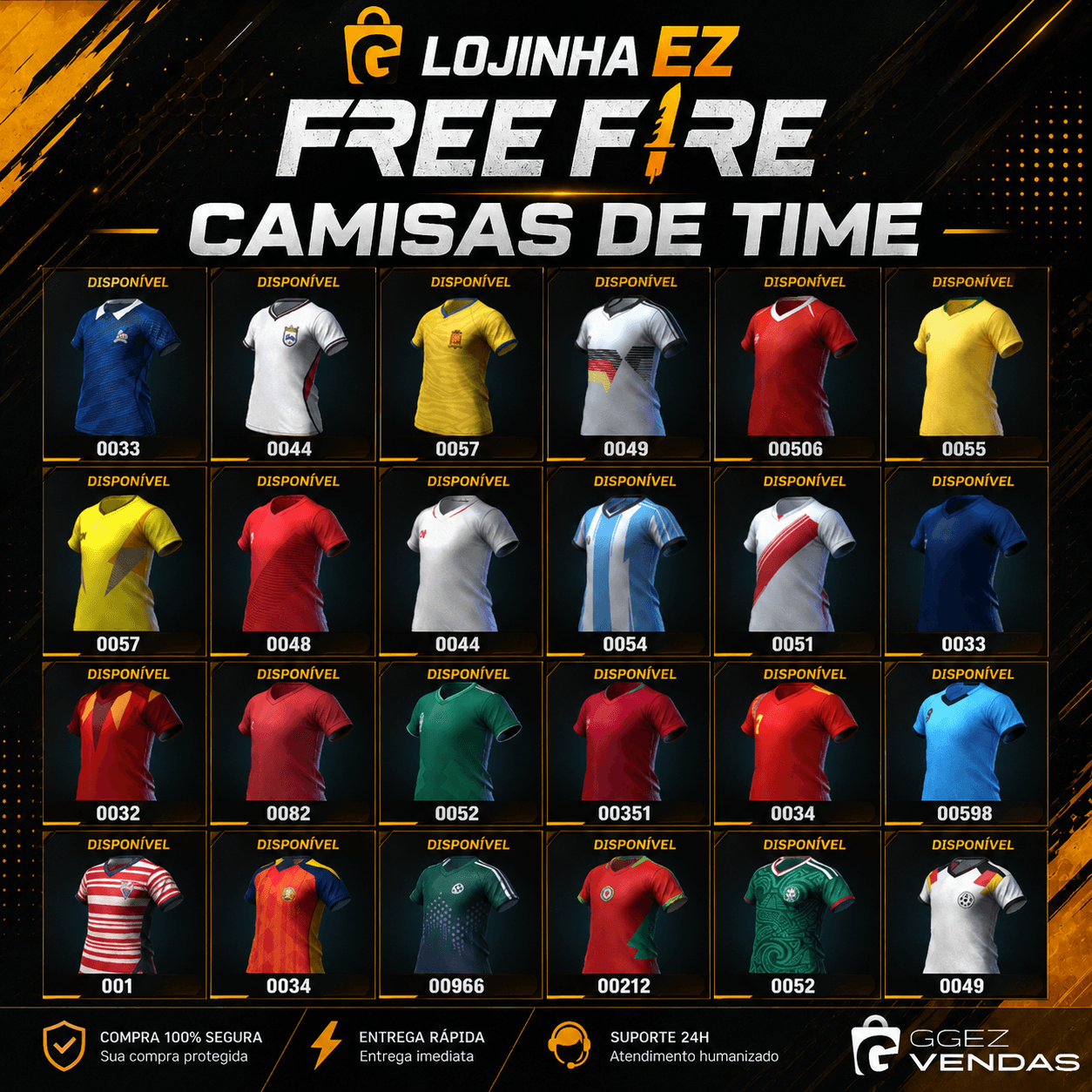 24 CAMISETAS DA COPA