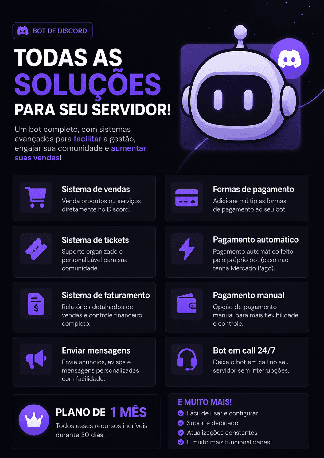 BOT DE DISCORD! 1 mês