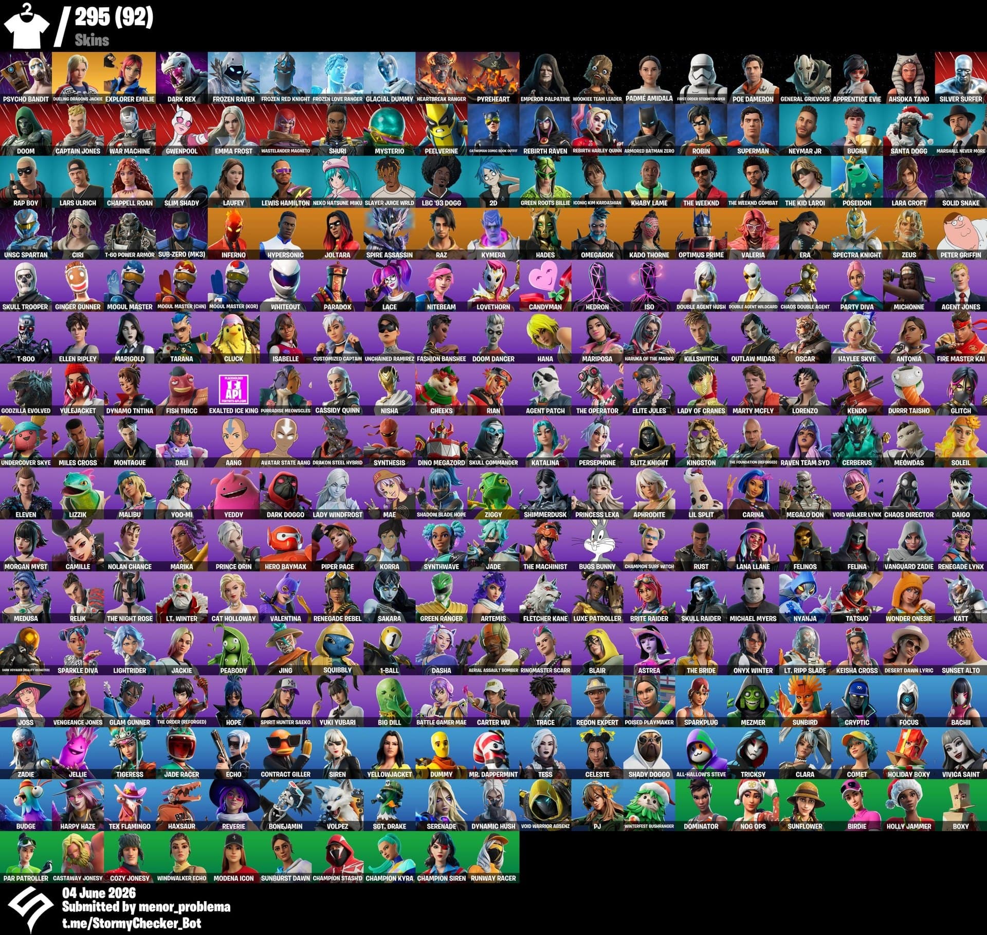 Conta fortnite com quase 300 skins