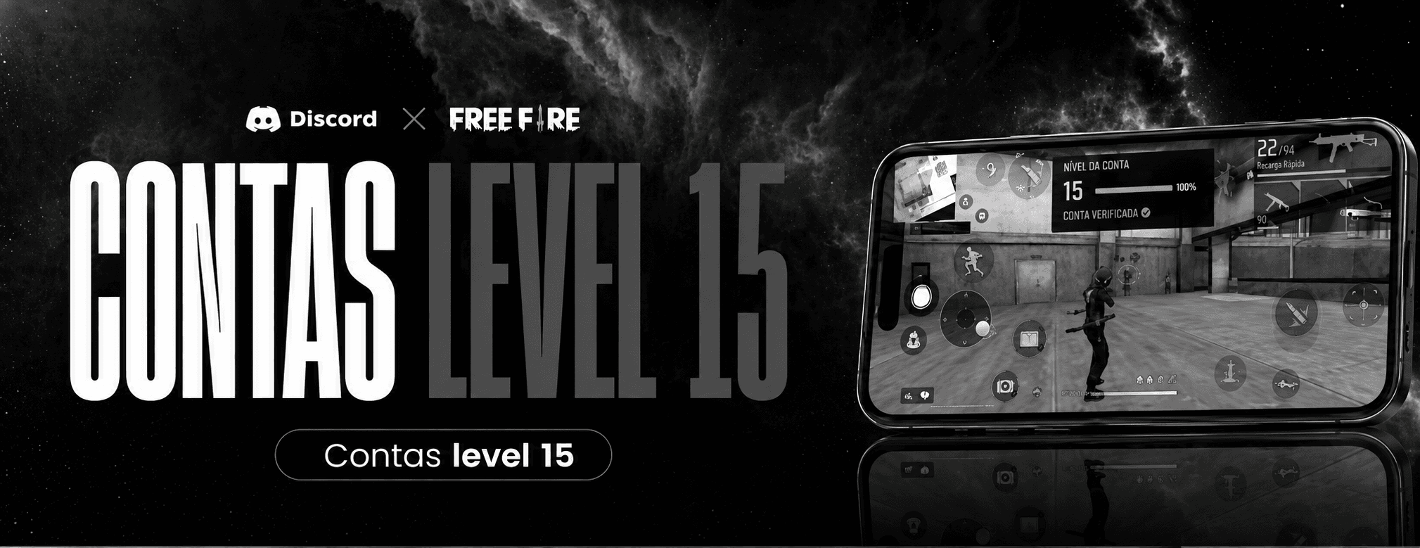 Contas freefire Level 15 ao 29